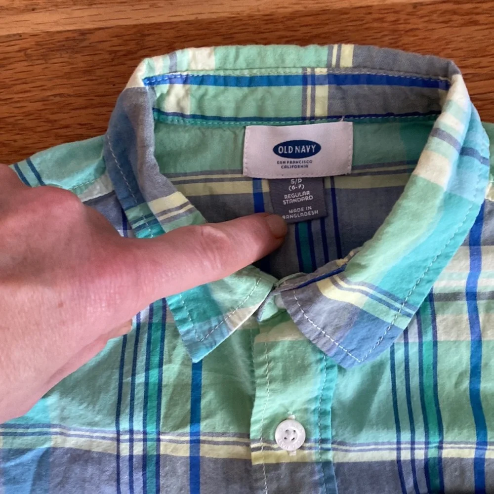 Old Navy Cotton Short-Sleeved Plaid Button-down Shirt
